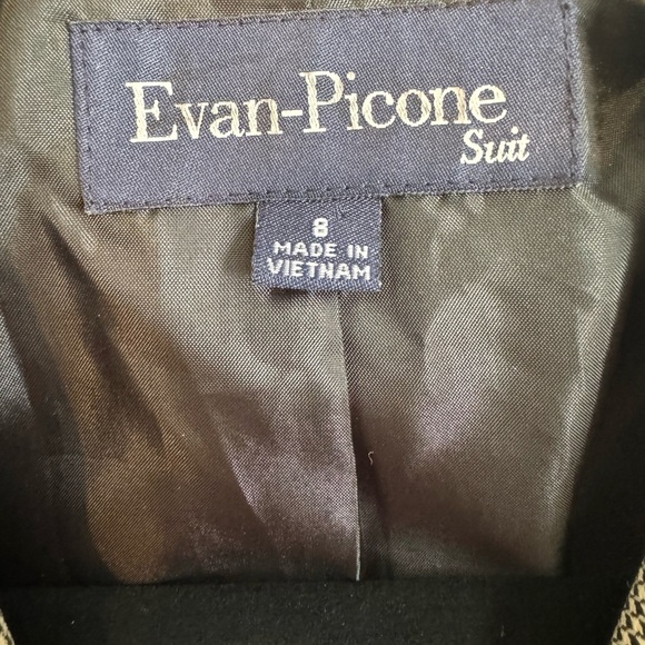 Evan Picone Womens Notch Lapel Flap Pocket Comfort Fit Herringbone Blazer Coat - Picture 4 of 4